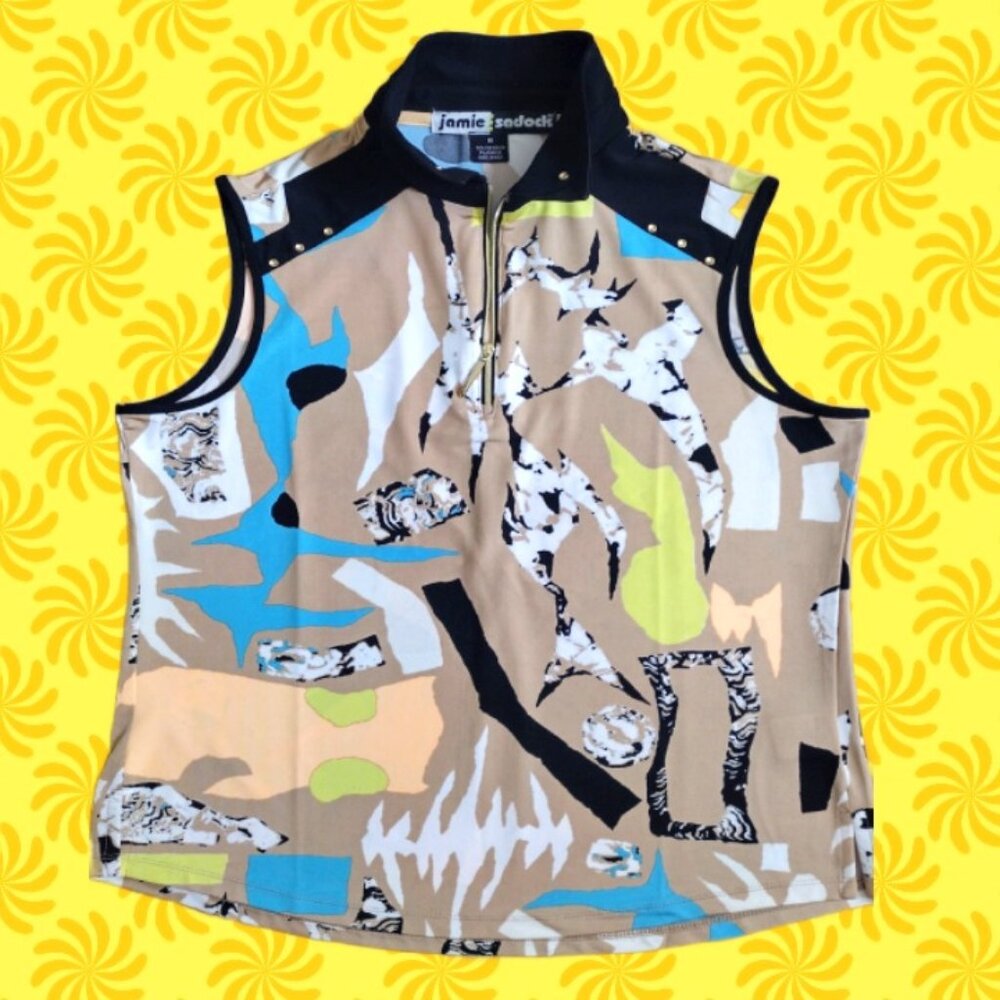Jamie Sadock Sleeveless Graphic Top,  Light Multicolor (US M)